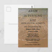 Birthday Party Beach Nautical Custom Trendy Niedli Postkarte (Vorne/Hinten)