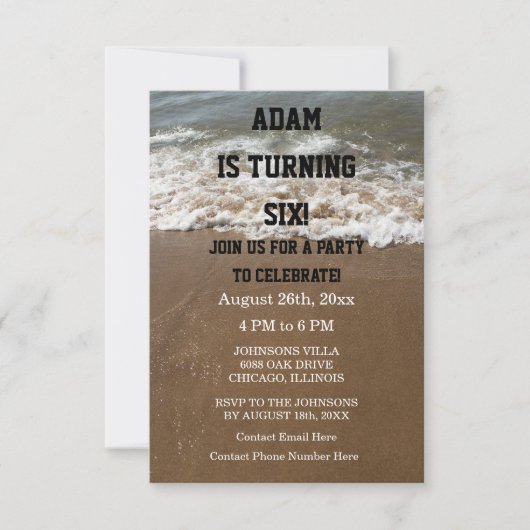 Birthday Party Beach Nautical Ocean Custom 2023 Einladung (Vorderseite)