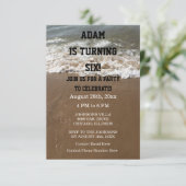 Birthday Party Beach Nautical Ocean Custom 2023 Einladung (Stehend Vorderseite)