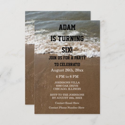 Birthday Party Beach Nautical Ocean Custom 2023 Einladung (Vorne/Hinten)