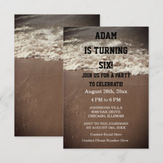 Birthday Party Beach Wassersport Outdoor Custom Einladung