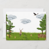 Birthday Party bei Waldtieren, Kindergeburtstag Einladung (Rückseite)