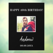 Birthday Party Black Foto Name Typen Fensteraufkleber (Blatt 3)