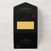 Birthday Party Black Gold Confetti UAWG All In One Einladung (Außenbereich)