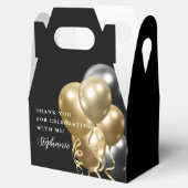 Birthday Party Black Gold Elegante Ballons Geschenkschachtel (Geöffnet)