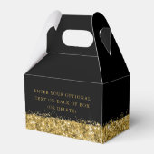 Birthday Party Black Gold Glitzer Confetti Geschenkschachtel (Rückseite)