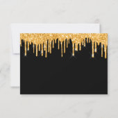 Birthday Party Black Gold Glitzer Save the Date (Rückseite)