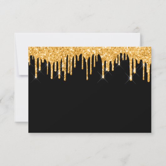 Birthday Party Black Gold Glitzer Save the Date (Rückseite)