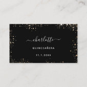 Birthday Party Black Gold Glitzer UAWG Begleitkarte (Rückseite)