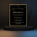 Birthday party black gold men budget invitation flyer<br><div class="desc">Please note that this invitation is on flyer paper and very thin. Envelopes are not included. For thicker invitations (same design) please visit our store. A trendy, modern 50th (or any age) birthday party invitation card for men, guys, male. A classic black background. With a faux gold frame and golden...</div>