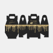 Birthday Party Black Gold Tropfen Vielen Dank Geschenkschachtel (Ungefaltet)