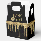 Birthday Party Black Gold Tropfen Vielen Dank Geschenkschachtel (Geöffnet)