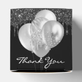 Birthday Party Black Silber Glitzer Ballons Geschenkschachtel (Oben)