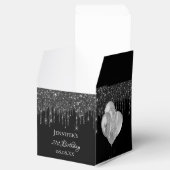 Birthday Party Black Silber Glitzer Ballons Geschenkschachtel (Geöffnet)