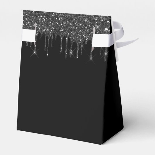 Birthday party black silver balloons thank you geschenkschachtel (Rückseite)