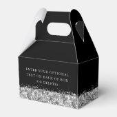 Birthday Party Black Silver Glitzer Confetti Geschenkschachtel (Rückseite)