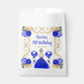 Birthday Party Blonde Princess in Blue Geschenktütchen (Vorderseite)
