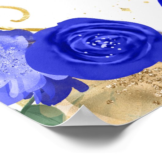 Birthday Party Blonde Princess Royal Blue Willkomm Poster (Ecke)