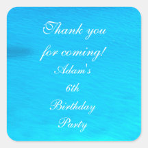 Birthday Party Blue Water Personalisiert Danke