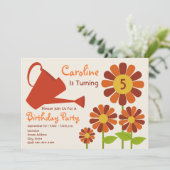 Birthday Party - Blumengarten & Wassersport Einladung (Stehend Vorderseite)