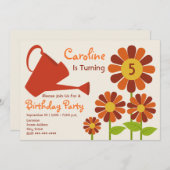 Birthday Party - Blumengarten & Wassersport Einladung (Vorne/Hinten)