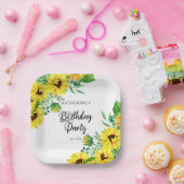 Birthday Party Boho Sunflowers | Eukalyptus Pappteller (Party)