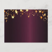 Birthday Party bordeauxroten Sternen Glattleder Postkarte (Rückseite)