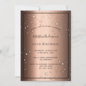 Birthday Party Bronze braune schwarze Blasen Einladung (Vorderseite)