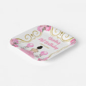 Birthday Party Brown Haar Prinzessin in Rosa Pappteller (Gewinkelt)