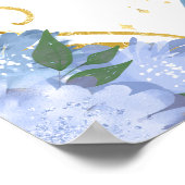 Birthday Party Brown Hair Princess Blue Willkommen Poster (Ecke)