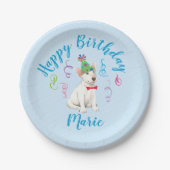 Birthday Party Bull Terrier Pappteller (Vorderseite)