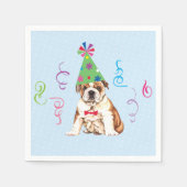 Birthday Party Bulldog Napkins Serviette (Vorderseite)