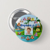 Birthday Party Button Spooky Baby Dino Thema (Vorne & Hinten)