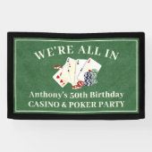 Birthday Party Casino Poker Vegas Personalisiert Banner (Horizontal)