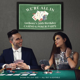 Birthday Party Casino Poker Vegas Personalisiert Banner