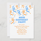 Birthday Party Confetti Streamers Einladung (Vorderseite)