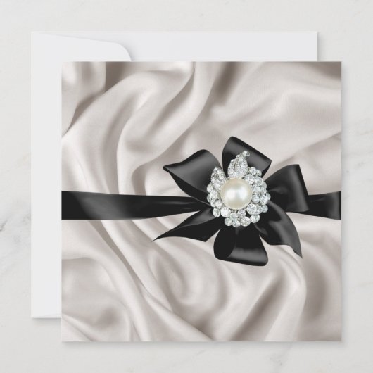 Birthday Party Cream Black Pearl Einladung (Rückseite)