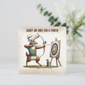 Birthday Party Deer Archery Einladung (Stehend Vorderseite)