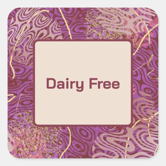 Birthday Party Dietary Requirement Dairy Free Quadratischer Aufkleber (Vorderseite)