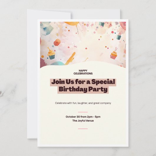 Birthday Party  Einladung (Vorderseite)