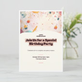 Birthday Party  Einladung (Stehend Vorderseite)