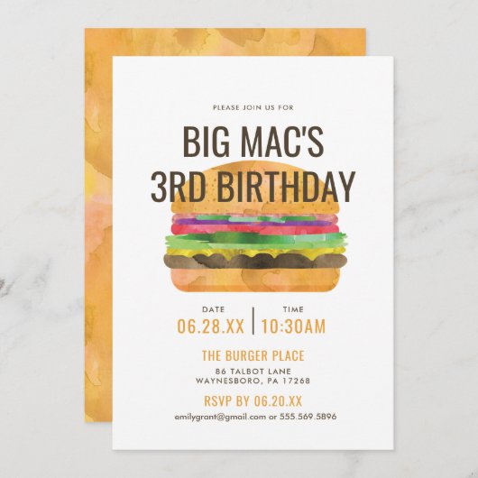 Birthday Party Einladung (Vorne/Hinten)