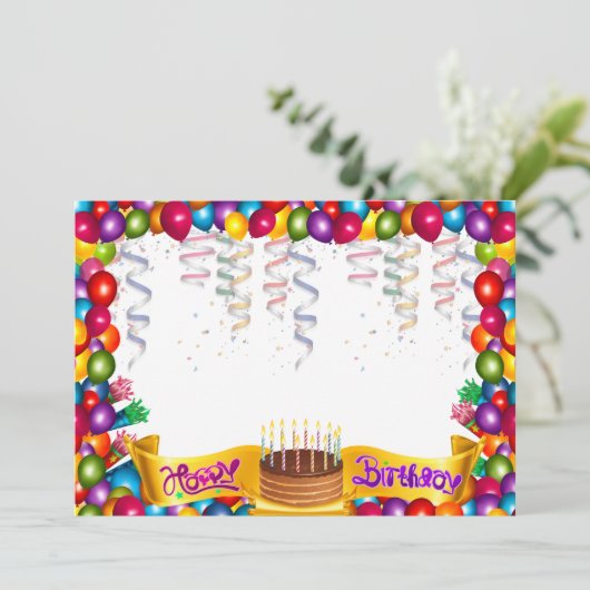 Birthday party einladung (Stehend Vorderseite)