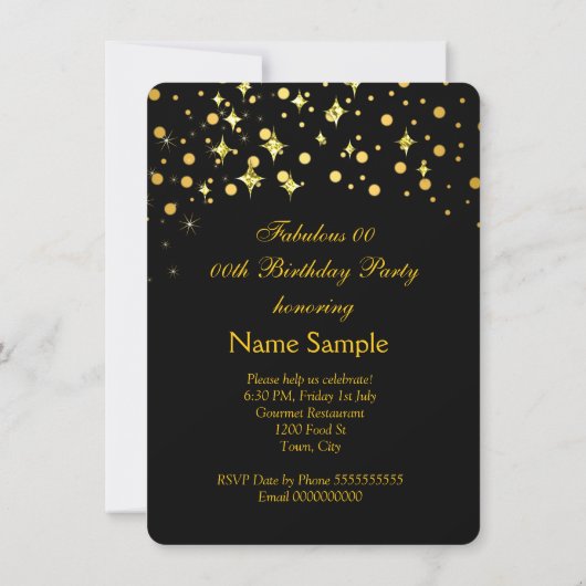 Birthday Party Einladung (Rückseite)