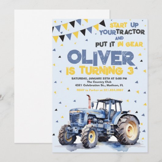 Birthday Party Einladung (Vorne/Hinten)