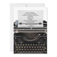 Birthday Party Einladung auf alte Schreibmaschine