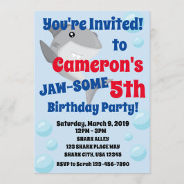 Birthday Party-Einladung für Boys Jaw-some Einladung