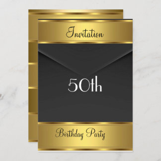 Birthday Party Einladung Gold 50. Geburtstagsparty