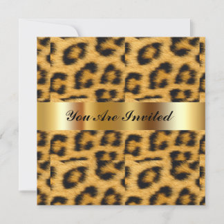 Birthday Party Einladung Leopard Gold Black
