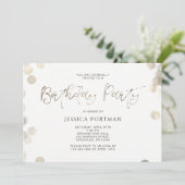 Birthday Party Einladung Modernes Gold Look Bokeh (Stehend Vorderseite)